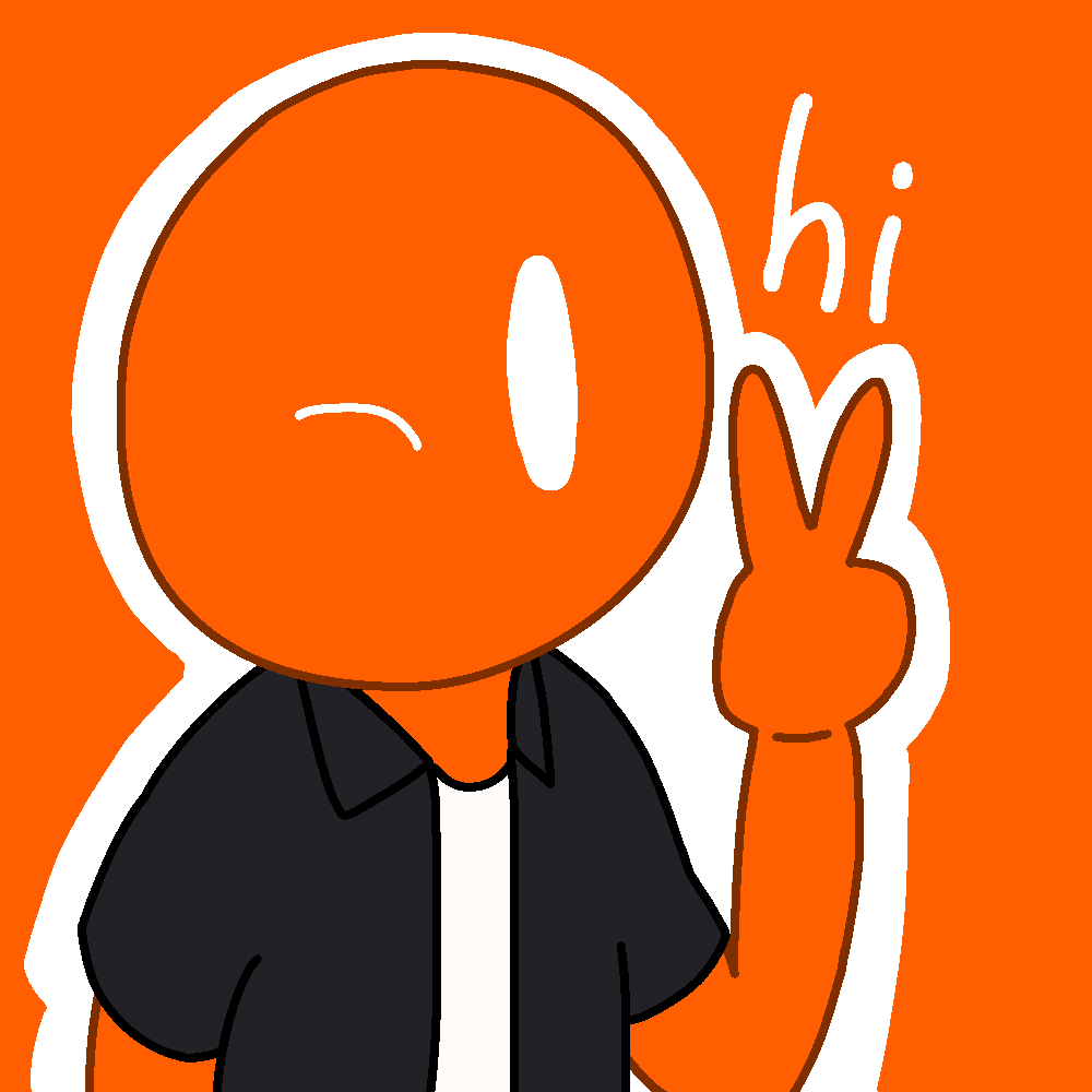 FuzzGuy's profile picture, showing an orange person-shaped figure wearing a black shirt and white undershirt holding up a peace sign.